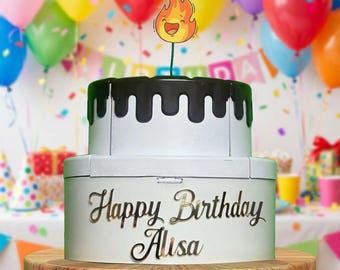 Scatola regalo con torta a sorpresa esplosiva, decorazione per festa di compleanno