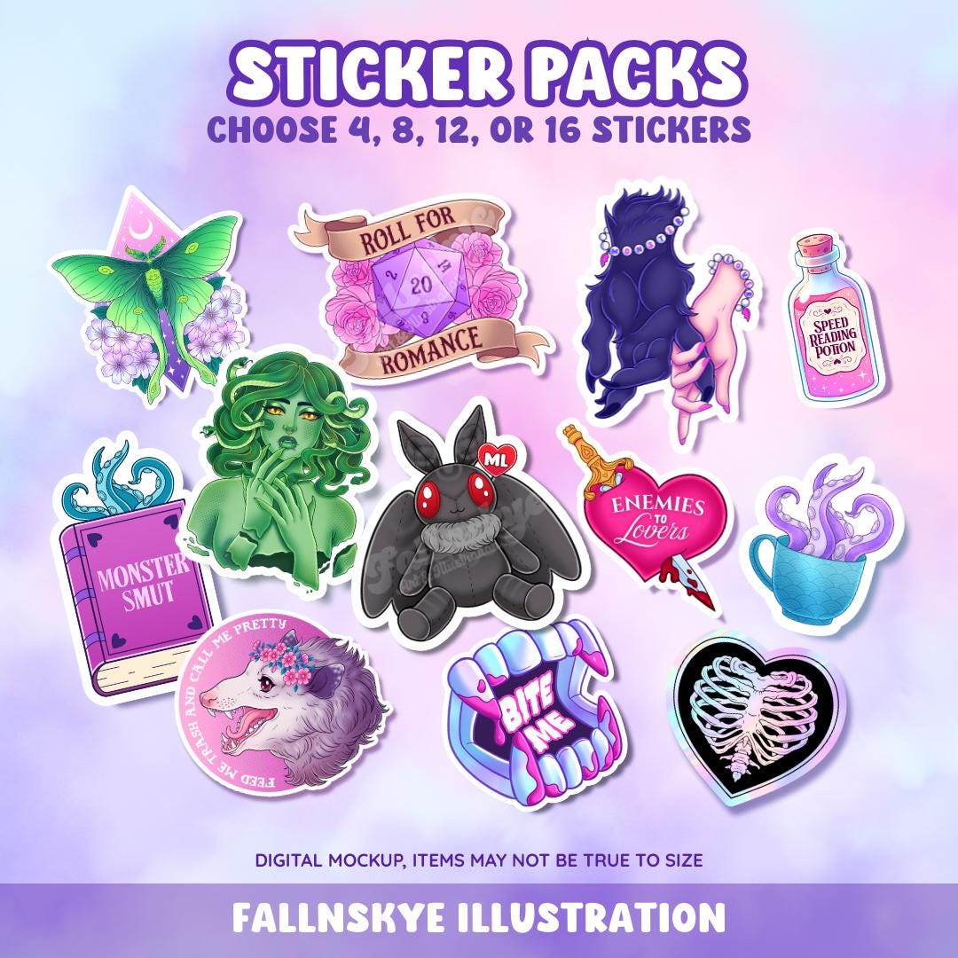 Holographic Vinyl Sticker Pack: Fantasy Art Stickers - Etsy