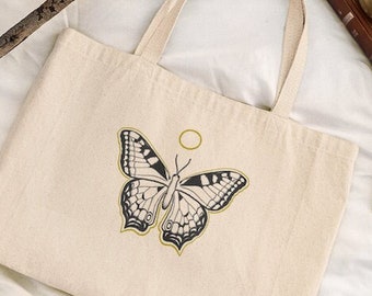 Boho Schmetterling Canvas Einkaufstasche: Original Künstler Design