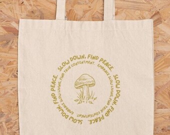 Pilz Tragetasche: Senf Gelbe Baumwoll Canvas Tasche
