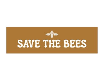 Save the Bees Linolschnitt Tierchen-Autoaufkleber | Rostfarben