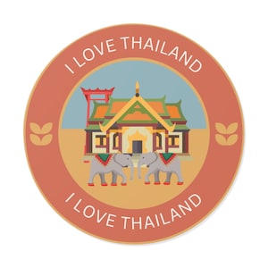 Thailand Travel Sticker, Thailand Decal for Suitcase, laptop, car or water bottle luggage tag, travel gift