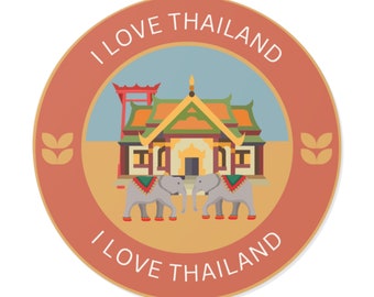 Adesivo da viaggio in Thailandia: adesivo in vinile impermeabile per laptop o bottiglia d'acqua