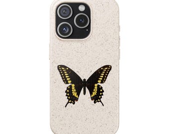 Yellow Swallowtail Butterfly phone case | Biodegradable Cases
