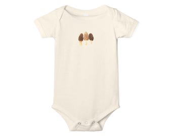 Morel Mushroom Infant Jersey One Piece | Mushroom Hunting Foraging Baby Onesie Gone Mushroom Hunting Foraging Baby
