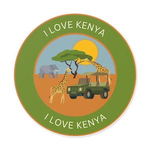 Kenya Travel Sticker, Kenya Decal for Suitcase, laptop, car or water bottle luggage tag, travel gift