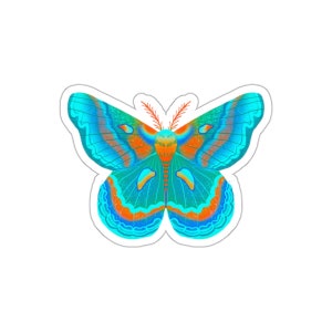 Moth Design Sticker for Laptop or Water bottle, Die-Cut Stickers, Gift For Nature Lover