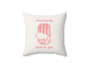 Ich liebe es, dir nahe zu sein Sardinen Kissen Handgezeichnete Illustration Dekokissen