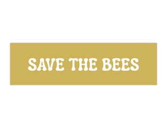 Save the Bees Linolschnitt Autoaufkleber | Senfgelb