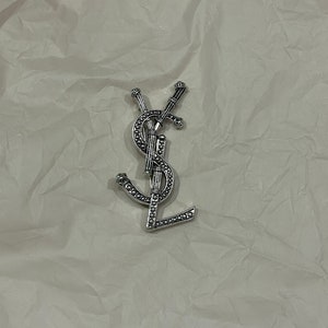 Vintage Excellent Silver Tone Yves Saint Laurent Brooch