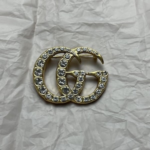 Wonderful Vintage Gucci Gold Brooch With Pearls Bent Pin