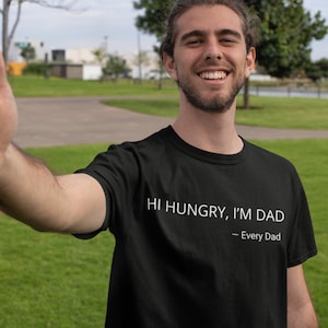 Regalo divertido para papá: camiseta divertida para el Día del Padre: camiseta con el texto &quot;Hola, tengo hambre, soy papá&quot;
