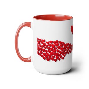 Marching Hearts, Two-Tone Coffee Mugs, 15oz