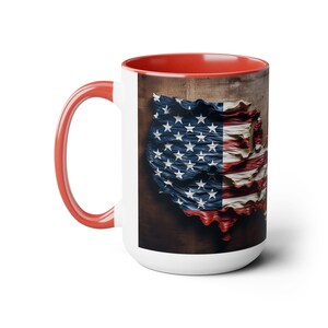America the Beautiful. Two-Tone Coffee Mugs, 15oz