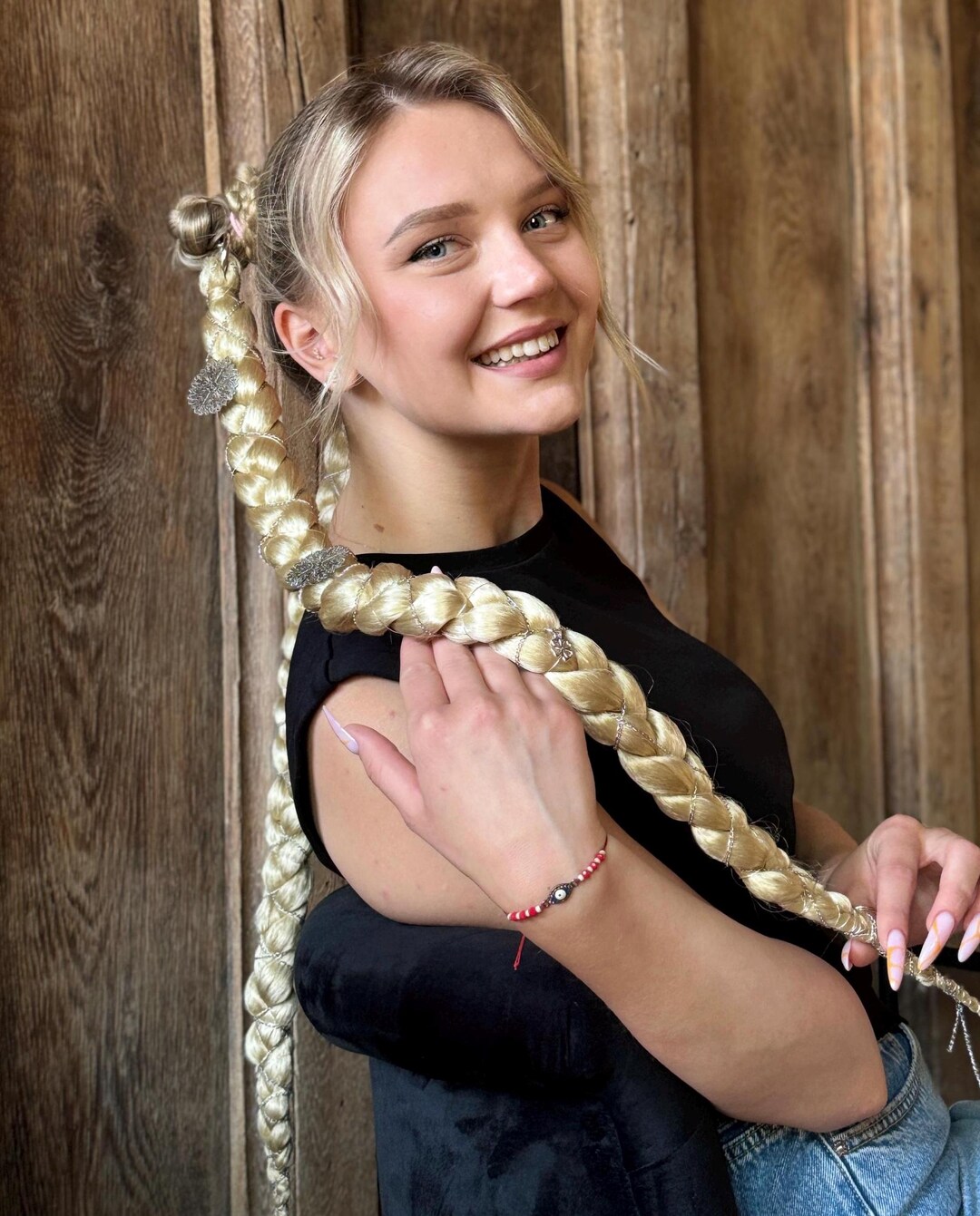 Removable Braids on Rings, Braids on Carabiners, Couleur Blonde, Hair ...