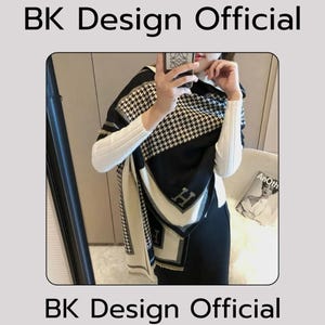 Luxury Brand H Letter Women's Scarf, Thickened Warm Winter Shawl, Versatile Cashmere Scarves, Fashionable Luxury Scarves for Cold Weather