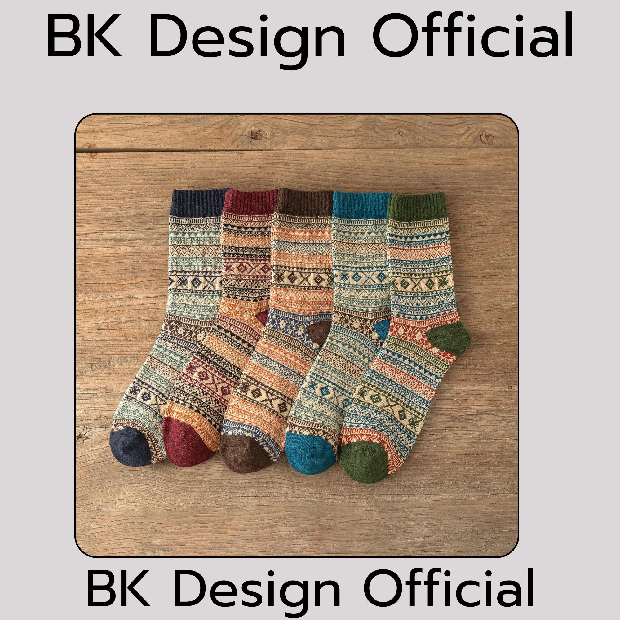 手編みウールソックス5足セット：ヴィンテージウィンタースタイル