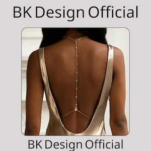 Pearl & Crystal Bridal Back Chain: Wedding Dress Body Jewelry