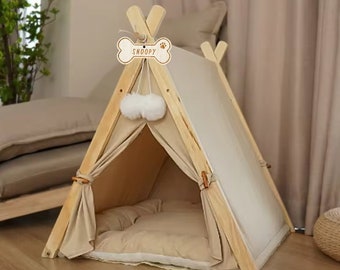 Tipi pour animaux de compagnie, tente pour chat, tipi pour chat, tipi pour chien, bohème, lit pour chat tente pour chien