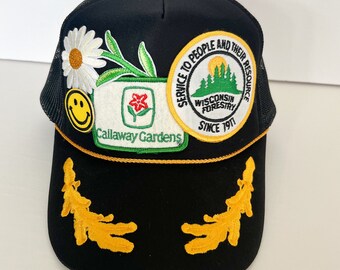 Chapéu de caminhoneiro de golfe com remendo personalizado, chapéu de caminhoneiro retrô, chapéu de caminhoneiro vintage, ideias de presente para jogadores de golfe, chapéu de caminhoneiro preto personalizado