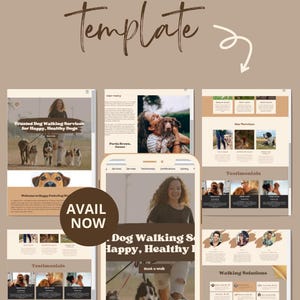 Pet Business Website Templates Canva Dog Sitter Walker Groomer Pet Shop ...