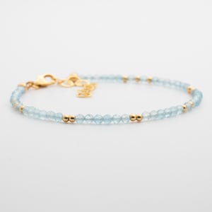 Aquamarine Bracelet, March Birthstone, Crystal Bracelets for Women, Birthday Gifts for Her