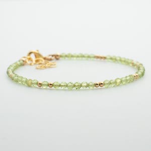 Peridot Bracelet, August Birthstone Bracelets for Women, Gift for Her