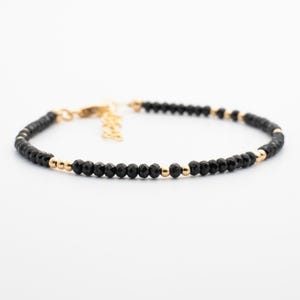 Black Tourmaline Bracelet, Crystal Beaded Bracelets for Women, Gifts for Her