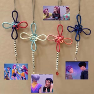 K-pop Demon Hunters Ships Inspired Korean Knot Hair Tie Keychains