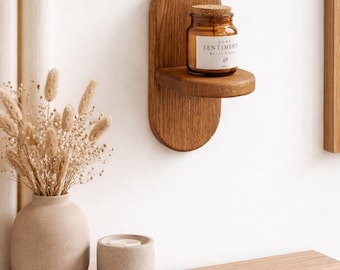 Minimalist Oak Wall Shelf – Solid Wood Floating Shelf, Small Display Ledge for Home Decor