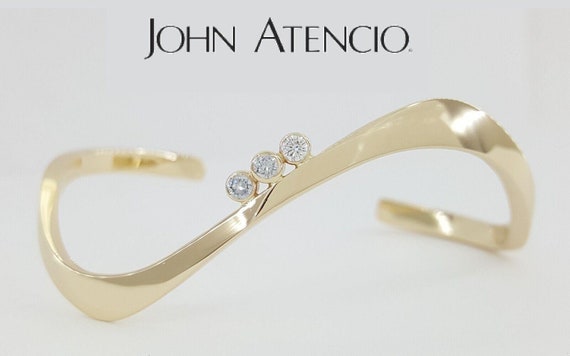 John Atencio 14k Yellow Gold 0.21 Ct Diamond Chri… - image 1