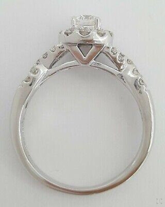 Helzberg Radiant Star Round Diamond Halo Engagement Ring 1.12 Ct 14k Gold