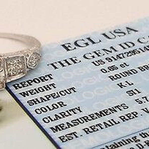 Anello di fidanzamento vintage con diamante rotondo da 1,04 ct, oro bianco 18 kt, Egl-Usa, RTL 3.515