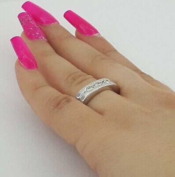 Round Cut Diamond Men's Wedding Ring Band 0.38 Ct… - image 5