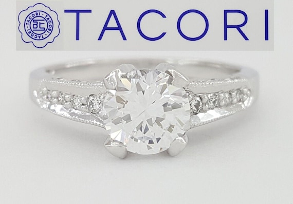 Tacori Crescent 18k White Gold Semi-Mount Diamond… - image 1