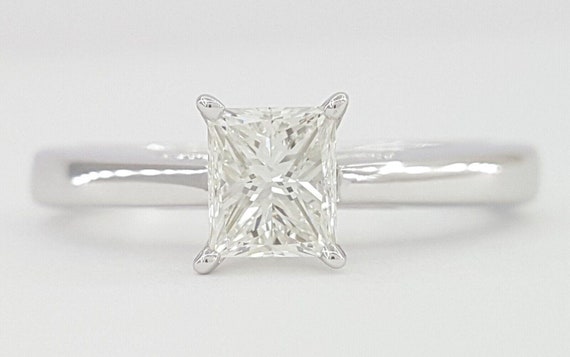 Rectangular Princess Diamond Solitaire Engagement… - image 1