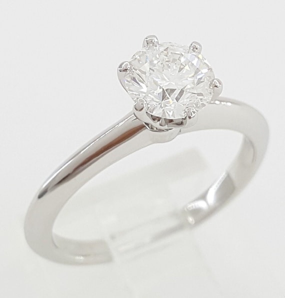 Tiffany & Co Round Diamond Solitaire Platinum Eng… - image 9