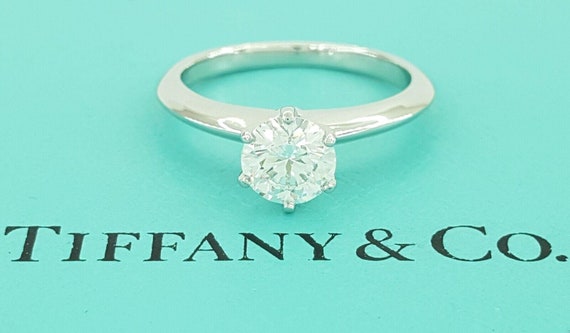 Tiffany & Co Round Diamond Solitaire Platinum Eng… - image 1