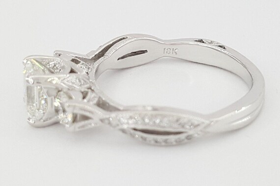 Anillo de compromiso de oro de 18 k W con tres piedras y diamantes de talla Asscher de 1 56 quilates Gia de Simply Tacori Etsy Espana