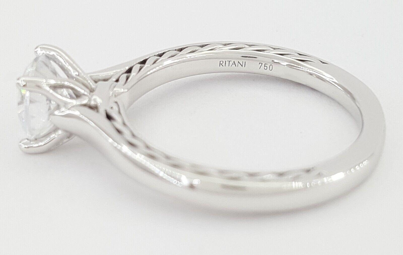 Ritani 1rz2828 Solitaire Semi-mount 18k White Gold Ritani 1rz2828 Solitaire Semi-mount 18k White Gold