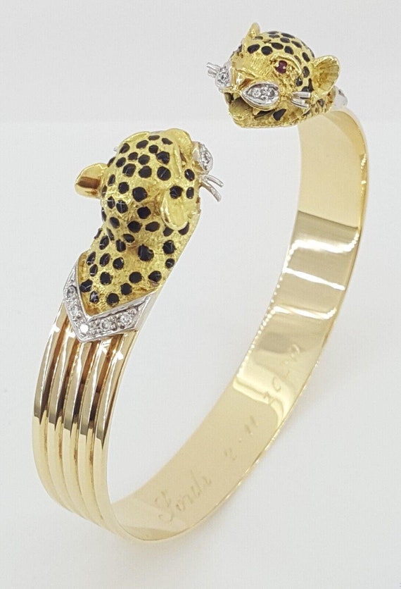 Ramon Barcelona 18k Yellow Gold Leopard Diamond & 
