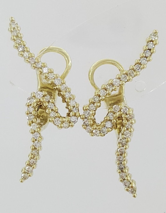 Vintage Jose Hess Climber Swirl Diamond Earrings 1