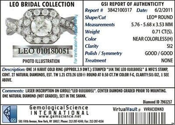 1.21 Ct the Leo 14k White Gold Round Cut Diamond … - image 4