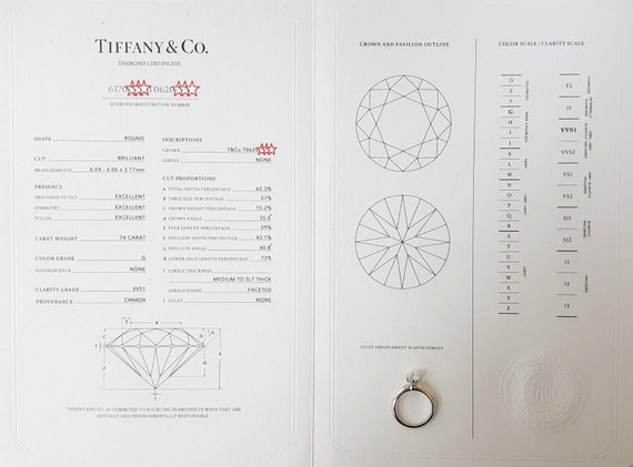 Tiffany & Co Round Diamond Solitaire Platinum Eng… - image 5