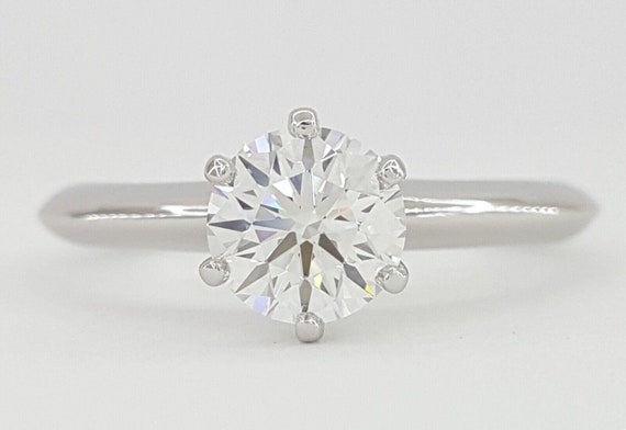 Tiffany & Co Round Diamond Solitaire Platinum Eng… - image 4