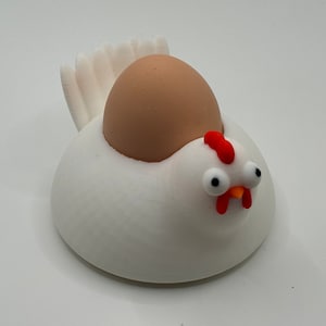 Eggcellent Chicken Holder: Whimsical 3D Printed Display for Your Daily Egg Delight!