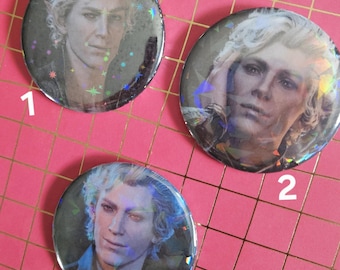 Astarion (Baldur&#39;s Gate 3) Holographic Pin/ Button 2.25 in