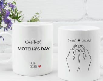 Mug en céramique drôle pour maman, cadeau pour la fête des mères, tasse à café personnalisée, cadeau mignon pour femme, première tasse de fête des mères, cadeau pour les nouvelles mamans