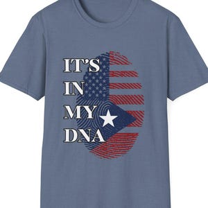Camiseta puertorriqueña y estadounidense, está en mi ADN, camiseta divertida para papá, regalo para papá, 4 de julio, Día de la Independencia, camiseta con la bandera de Puerto Rico