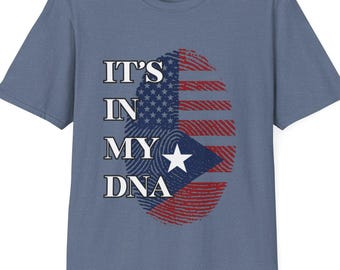 Puerto Rican and Usa T-Shirt, It's In My DNA, Daddy Fun Tee, Gift for Dad, 4th of July, Independence Day, Puerto Rico Flag T-Shirt